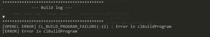 NVIDIA compiler error log showing just a unicode heart